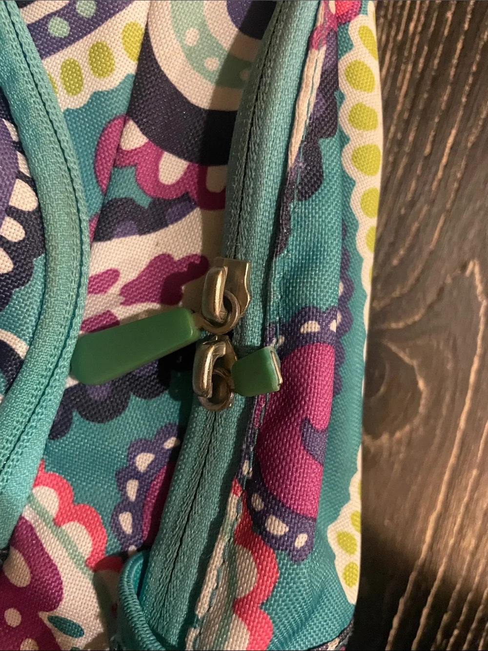 Pottery Barn Kids Turquoise Paisley Backpack with Pink and Purple Accents